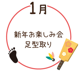 1月 新年お楽しみ会・足型取り